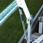 Detailansicht Skisprungrampe Startbalken ACE Hydraulik