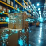 This_image_depicts_a_futuristic_warehouse_or_logistic_center,showcasing_the_of_cutting-edge_technologies_such_as_automation,robotics,and_QR_code_asset_tracking_The_scene_highlights_the_seamless_flow