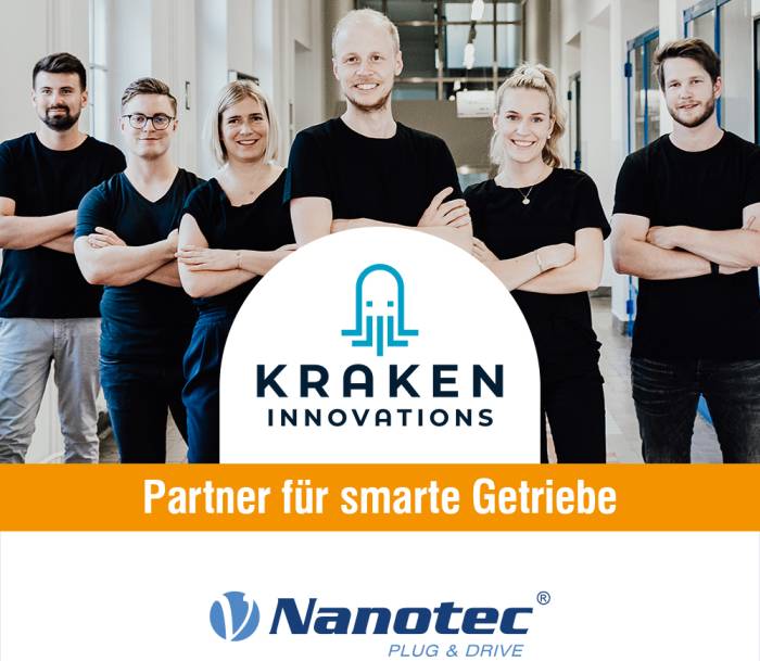Partner für smarte Getriebe: Nanotec und Kraken