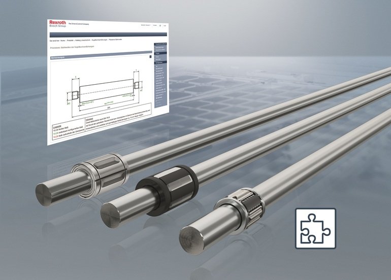 Online-Konfigurator für Präzisions-Stahlwellen von Bosch Rexroth