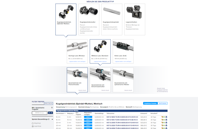 3D-CAD-Konfigurator für Thomson beschleunigt die Online-Produktauswahl