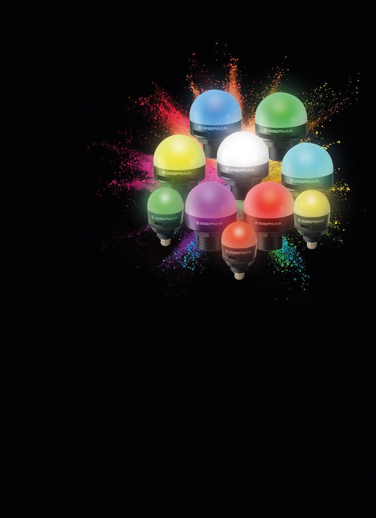 Werma: Neue LED-Einbauleuchte signalisiert Zustände mit sieben Farben